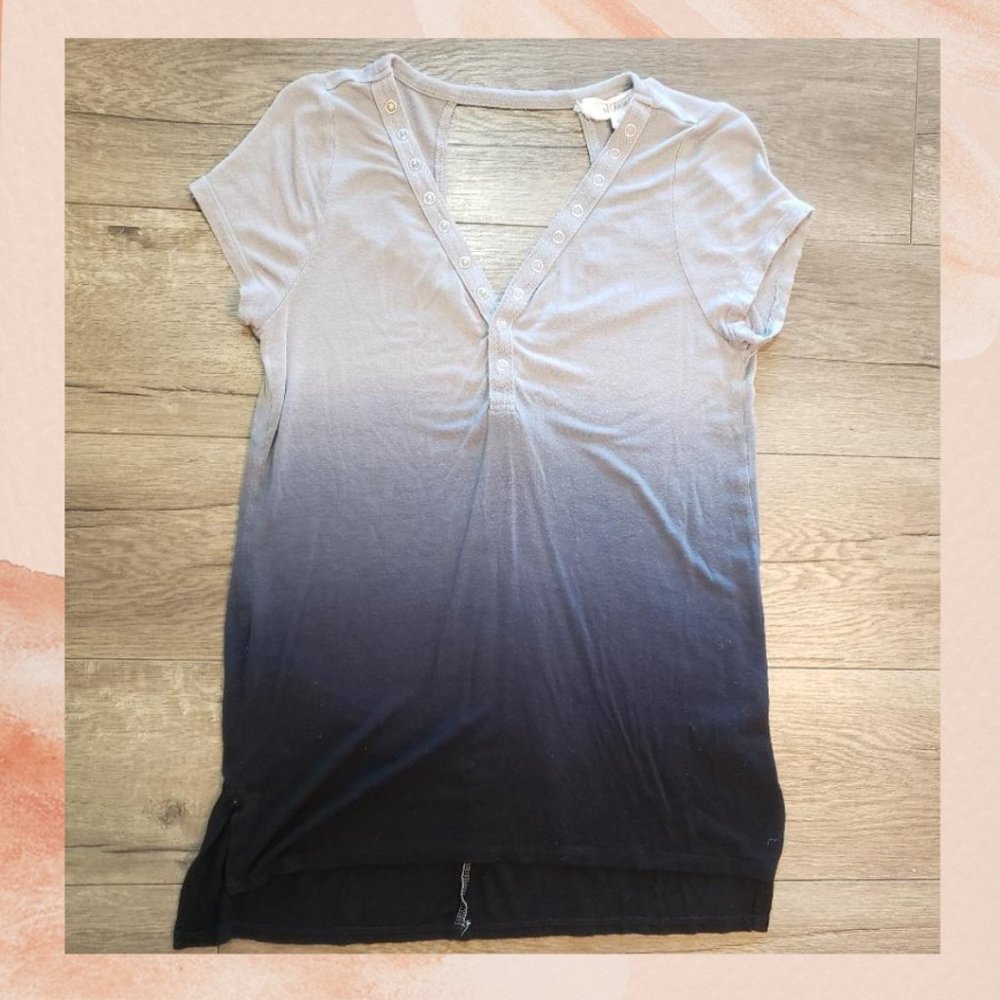 Cloud Chaser Blue Ombre V-neck Tee